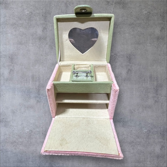 Juicy Couture Jewelry Box Pink & Mint Green Silver Heart *No Inside Drawers* - Picture 8 of 12